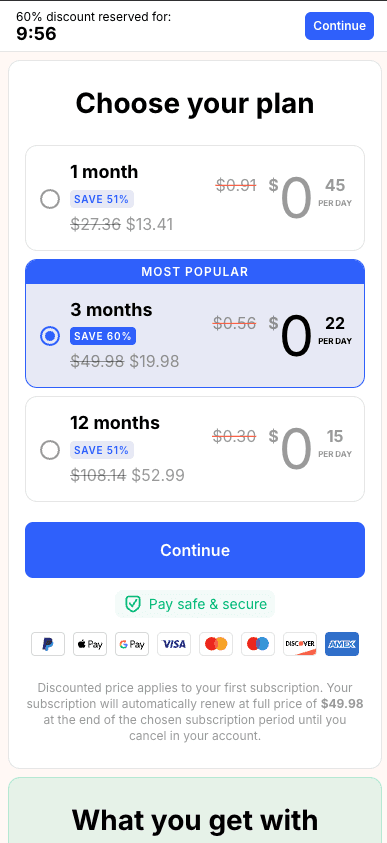 Headway web2app funnel screen 7